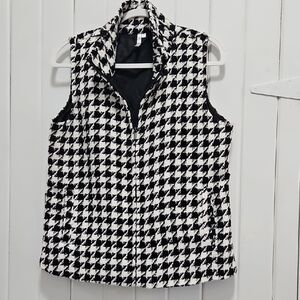 Lulu-B Black and White Houndstooth Vest